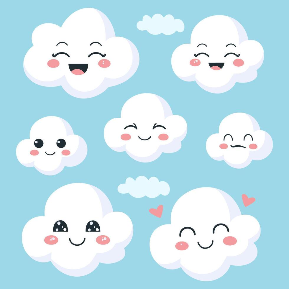 set cloud illustration vector