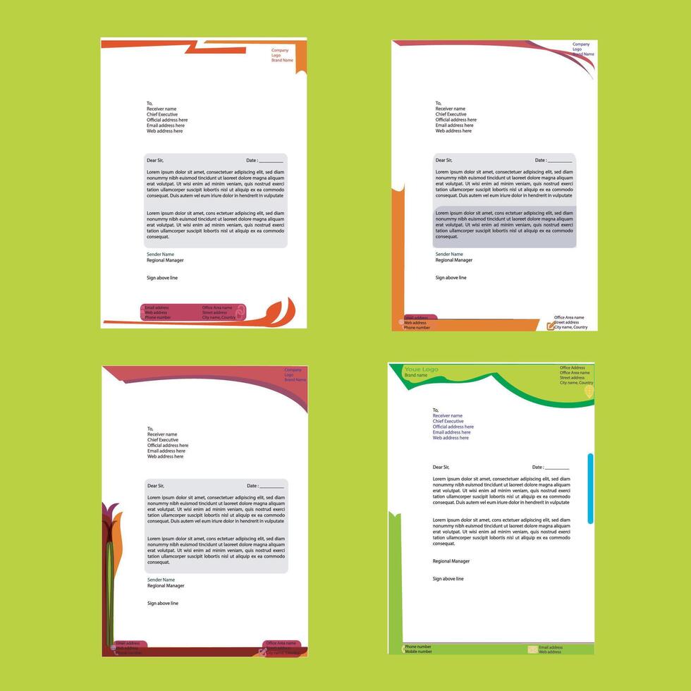 This letterhead is prepared for business and educational purpose. vector