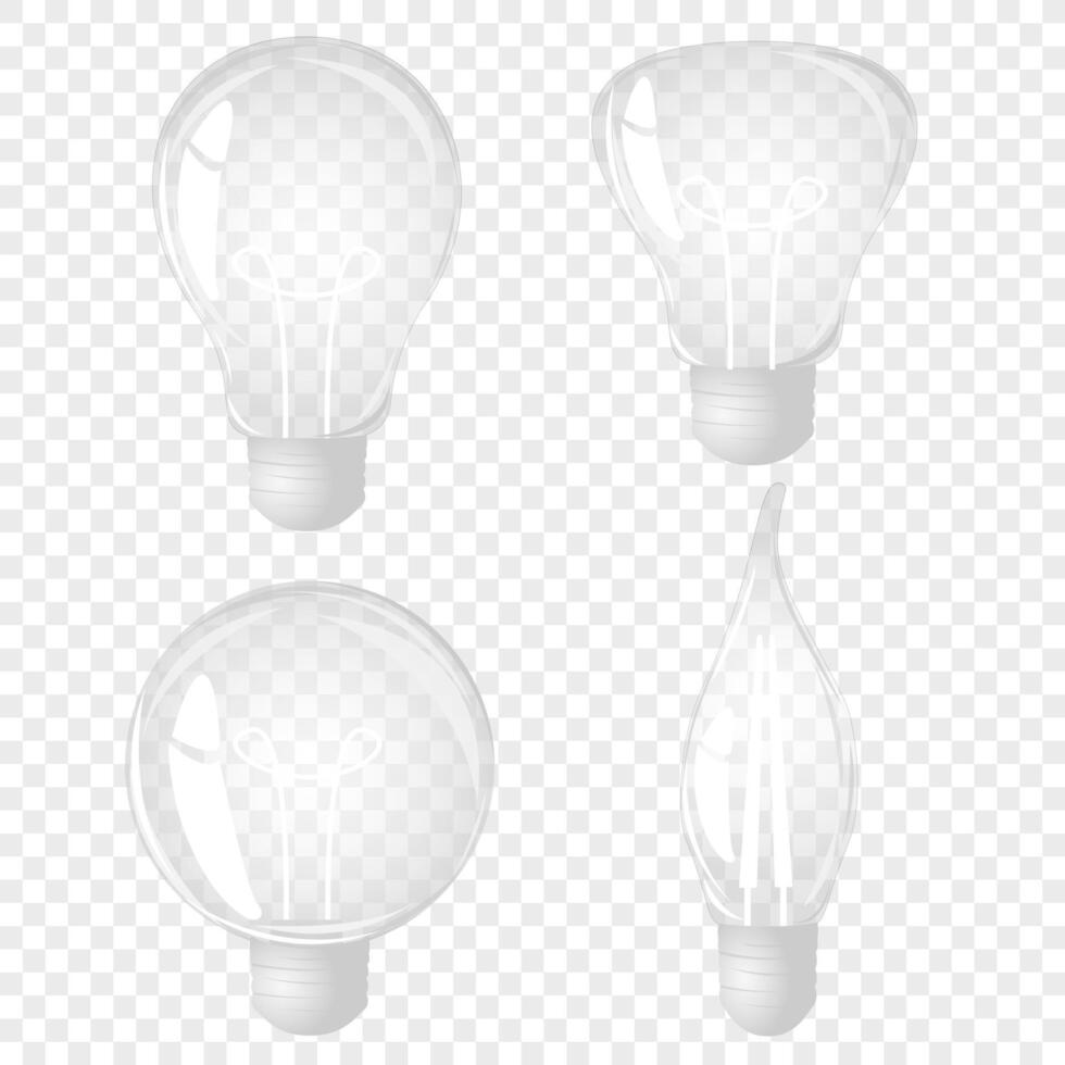 Set light bulb. Electric lamp. Template creativity idea business innovation. illustration vector