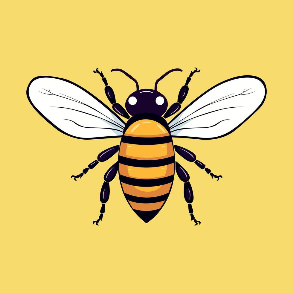 bee cartoon illustration vector