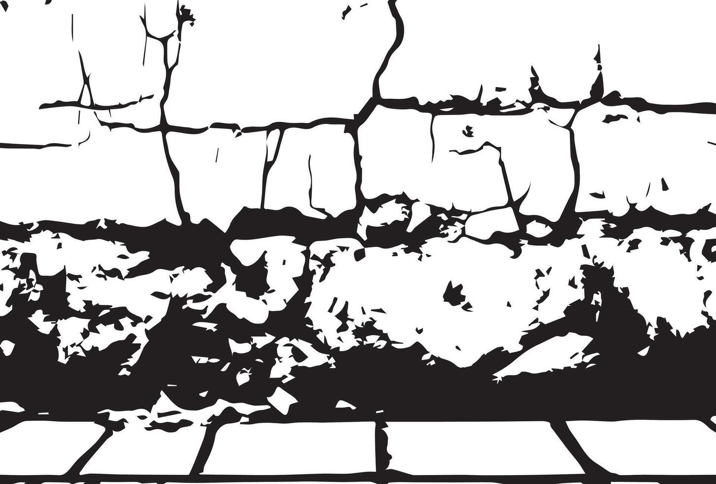 Black and white cement cracked grunge background texture vector