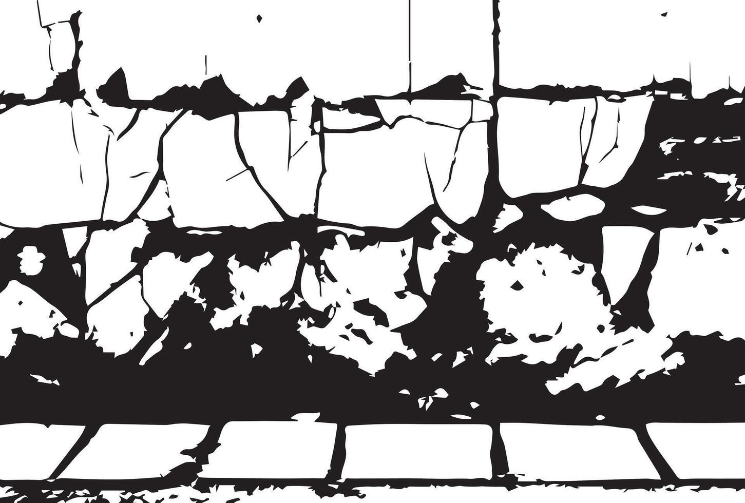 Black and white cement cracked grunge background texture vector