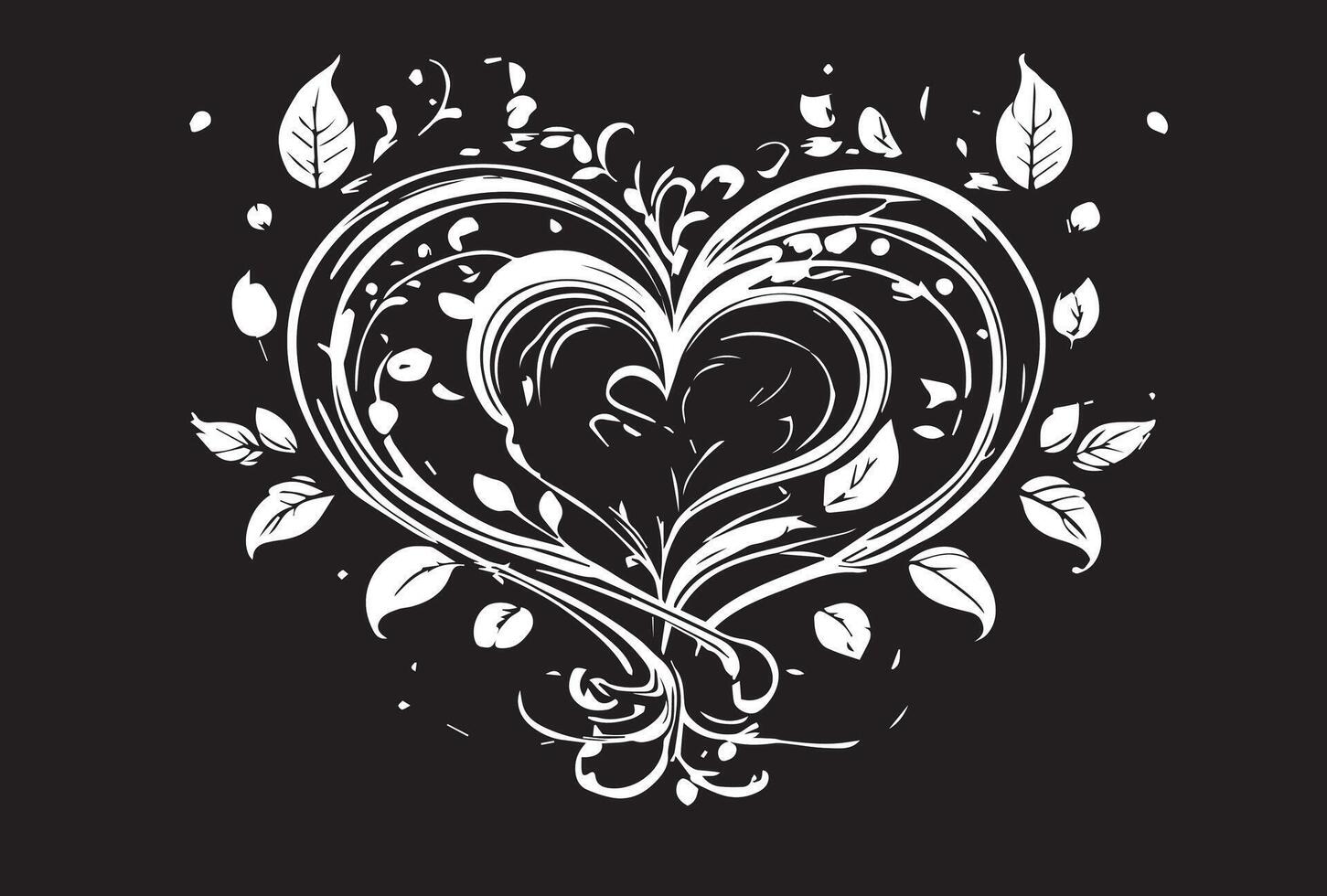Hand drawn heart line background. Hearts. vector