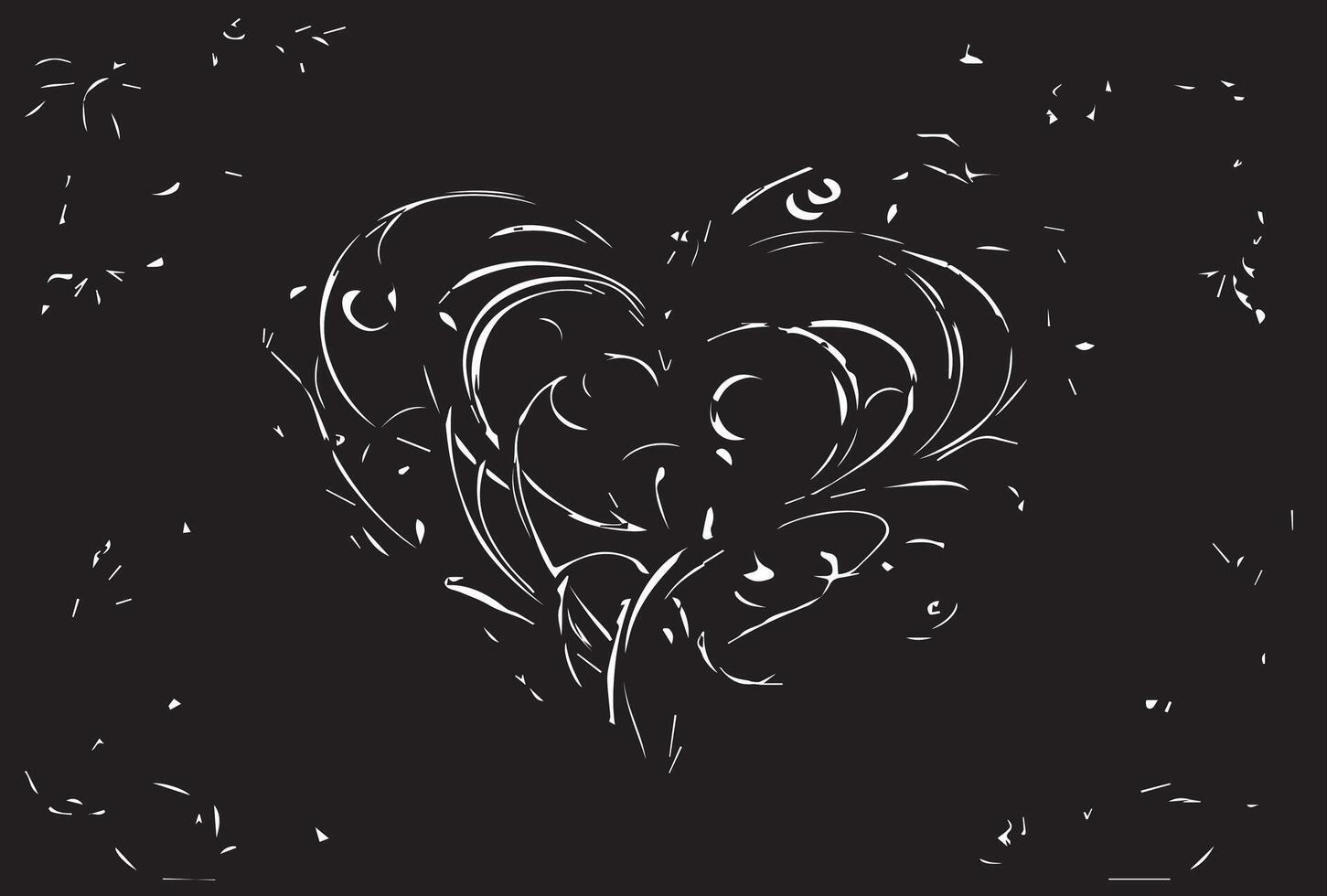 Hand drawn heart line background. Hearts. vector