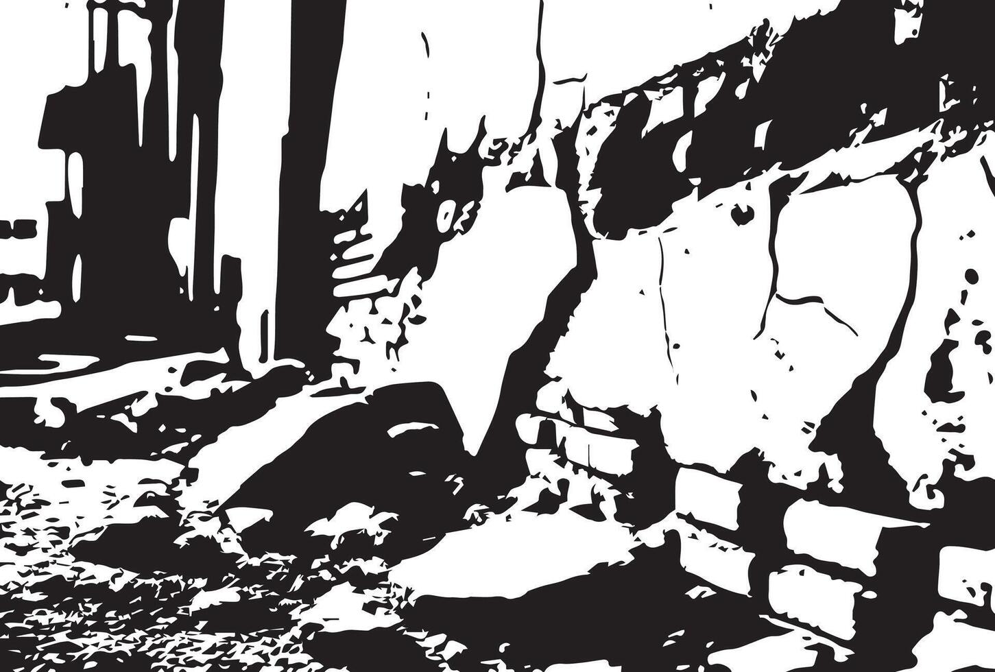 Black and white cement cracked grunge background texture vector