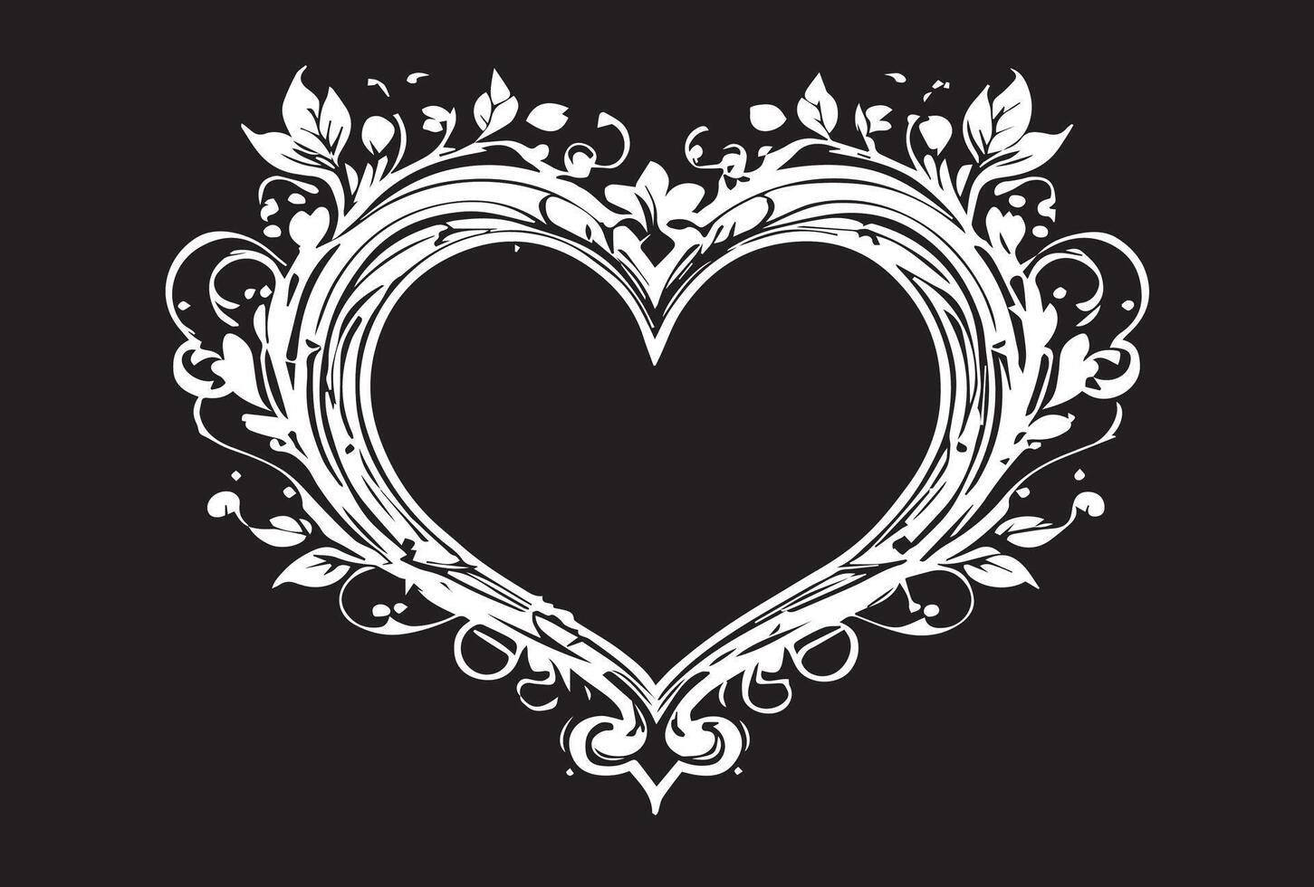 Hand drawn heart line background. Hearts. vector