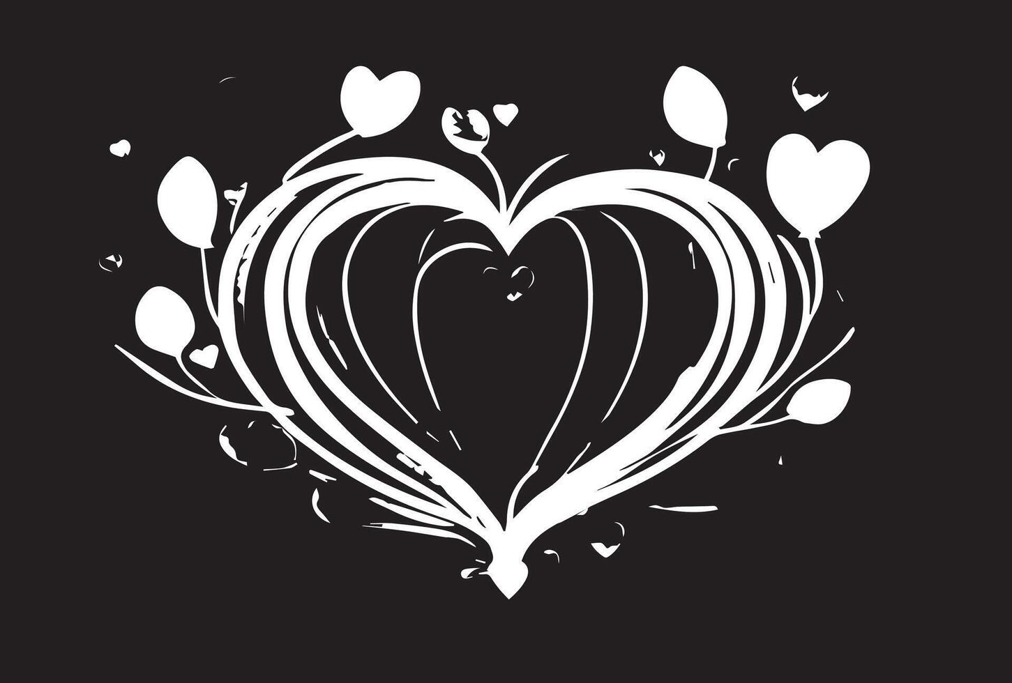 Hand drawn heart line background. Hearts. vector