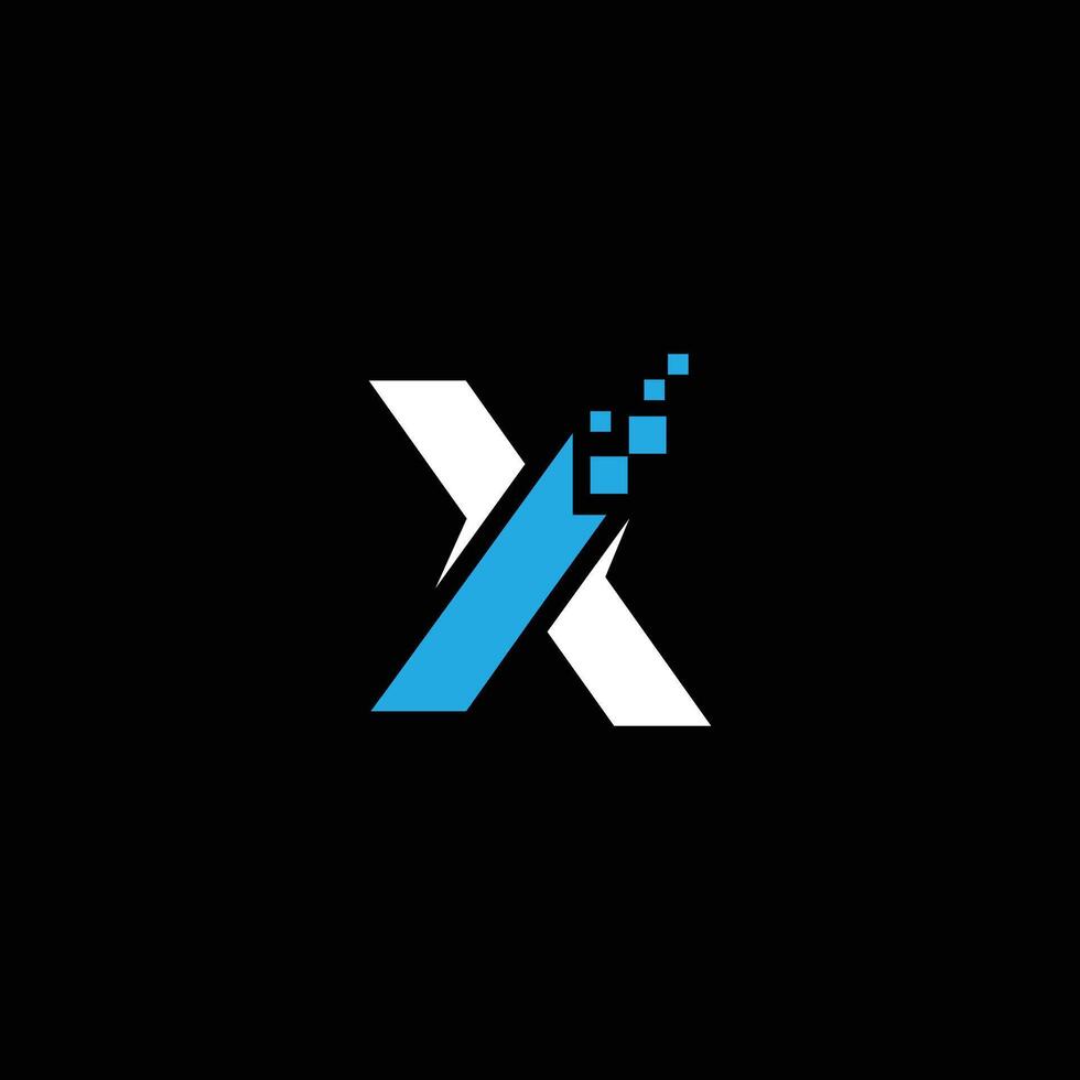 X letter technology design template vector