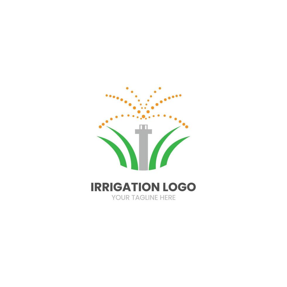 Irrigation sprinkler lawn system logo design vector