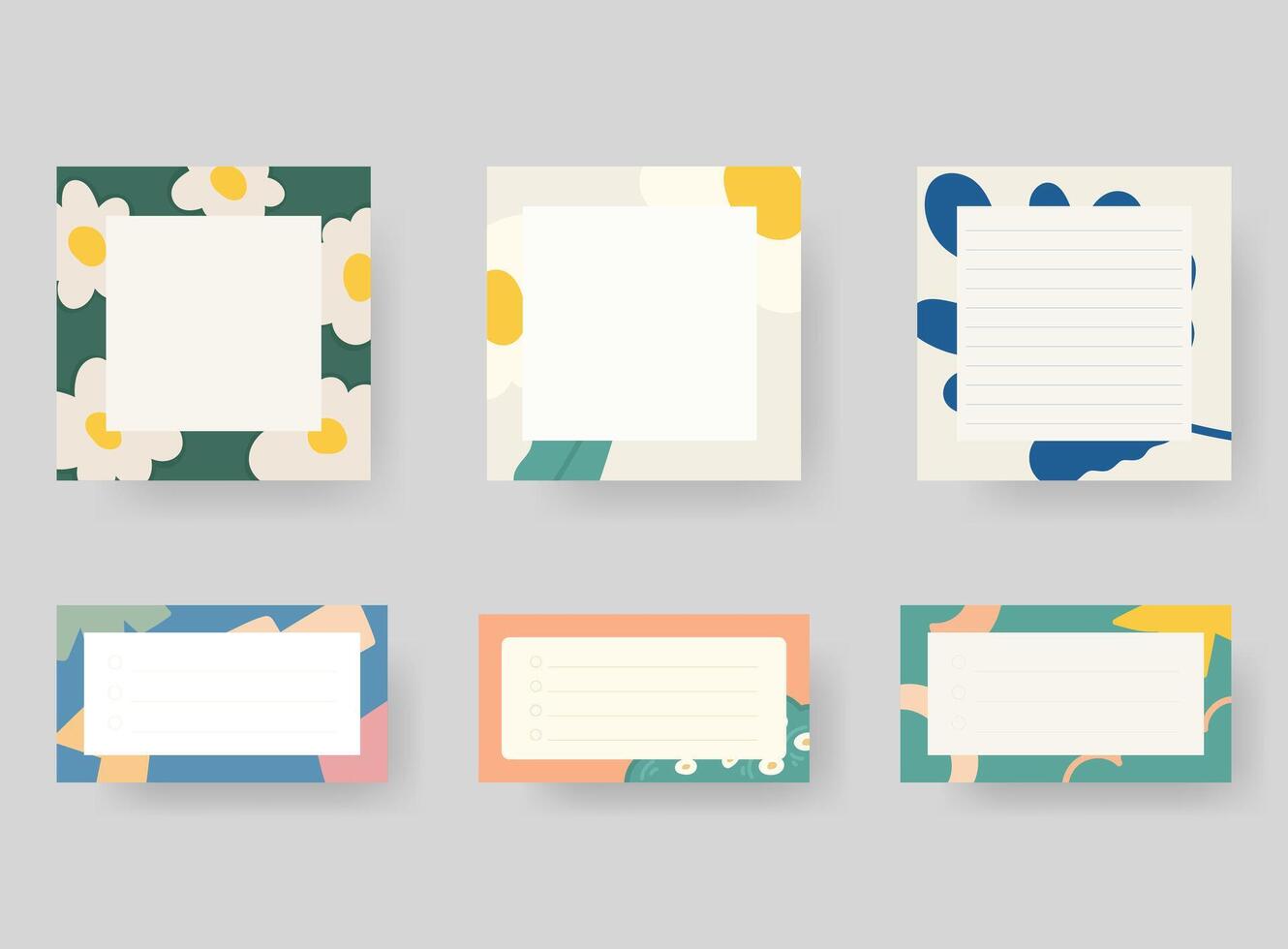 Cartoon sticky note illustration. Paper note set. vector
