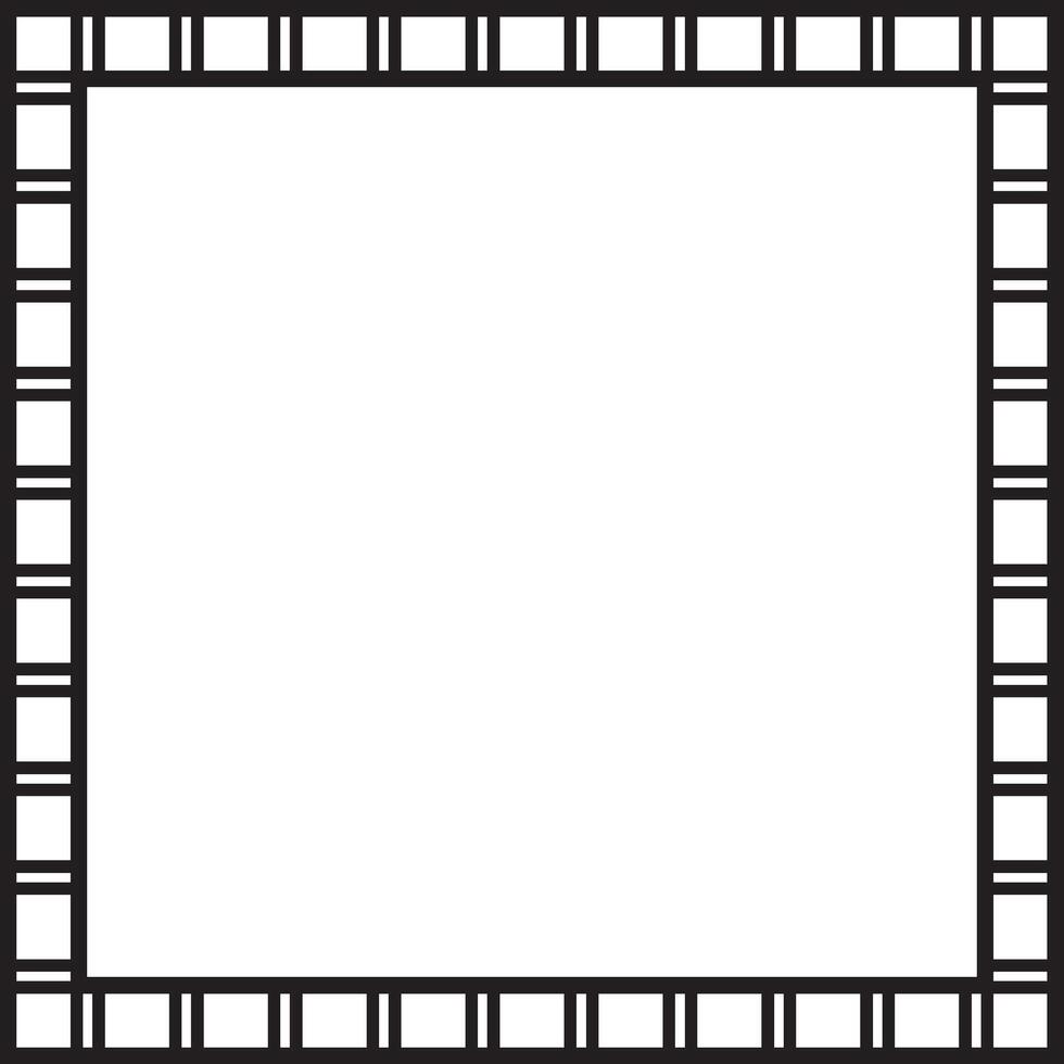 black monochrome square Egyptian ornament. Rectangle, frame, ancient Egypt.Pattern of lotus flowers and sun. Template for stained glass vector