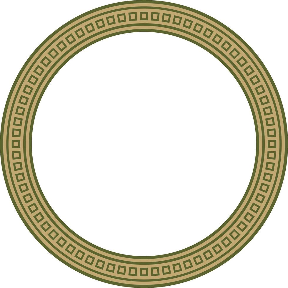 gold with green round Egyptian ornament. Circle, frame, ring of ancient Egypt.Pattern of lotus flowers and sun vector