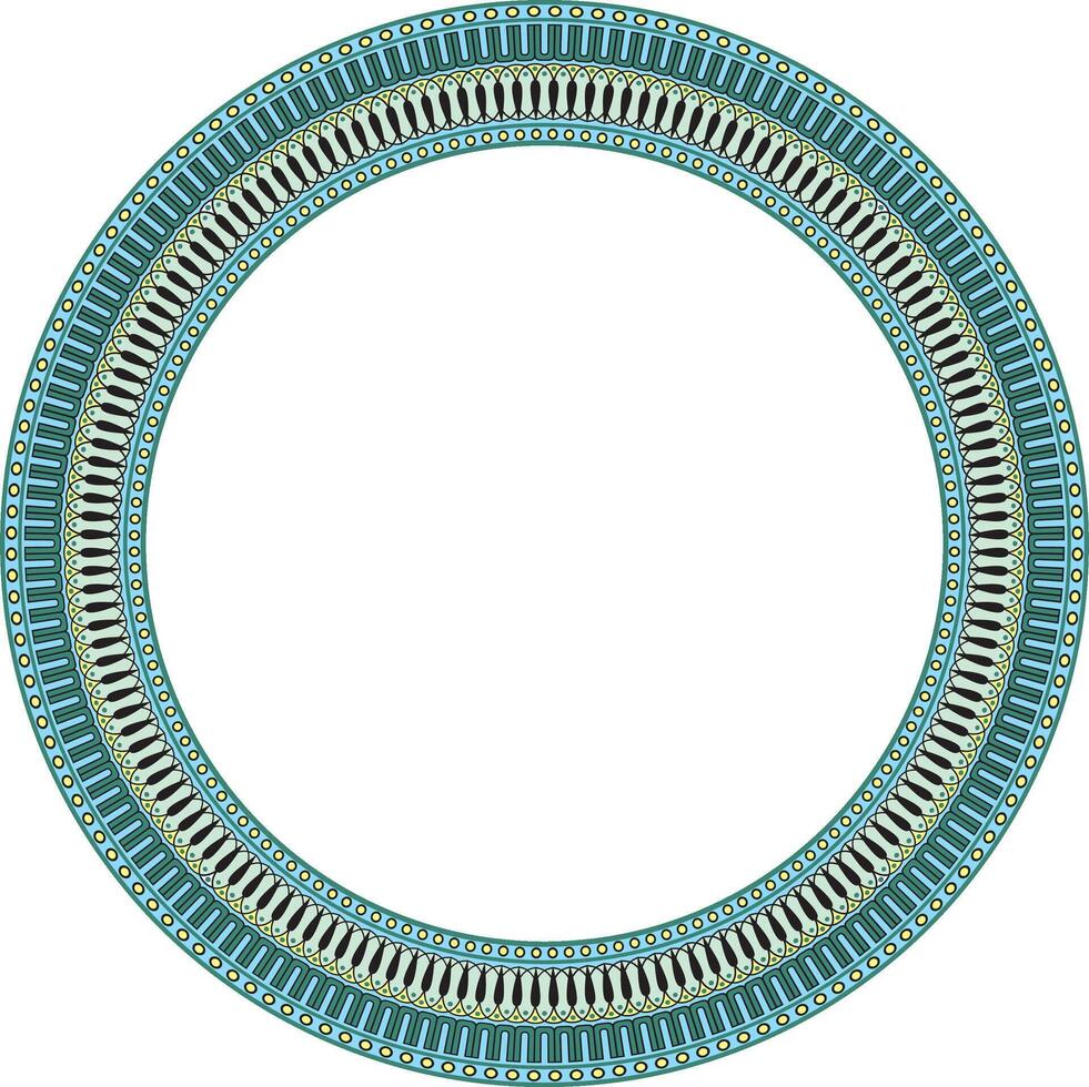 colored round classical Greek meander ornament. Pattern, circle of Ancient Greece. Border, frame, ring of the Roman Empire. vector