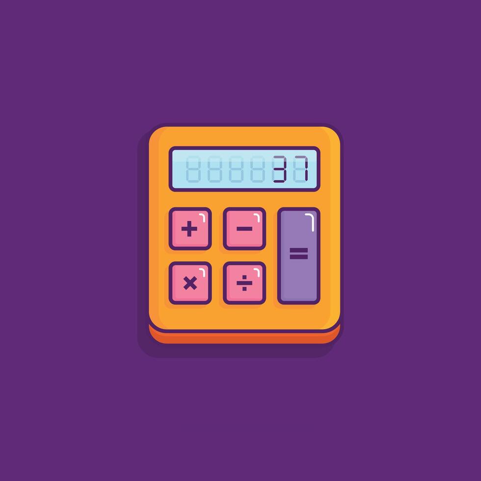 A calculator with the numbers 0 through 9 on the screen vector