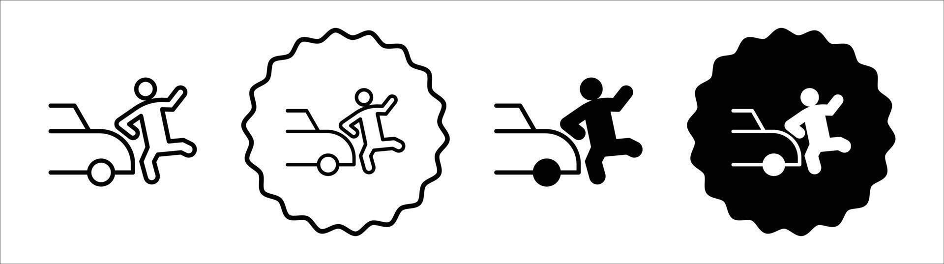Accident icon set collection. Accident Outline flat Icon. vector