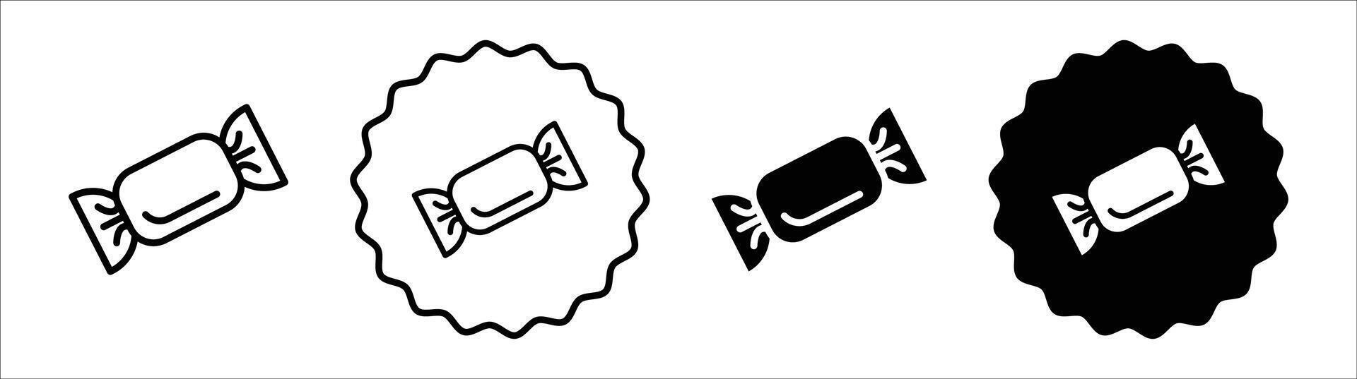 Candy icon set collection. Candy Outline flat Icon. vector