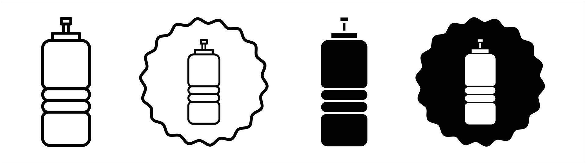 Bottle water icon set collection. Bottle water Outline flat Icon. vector
