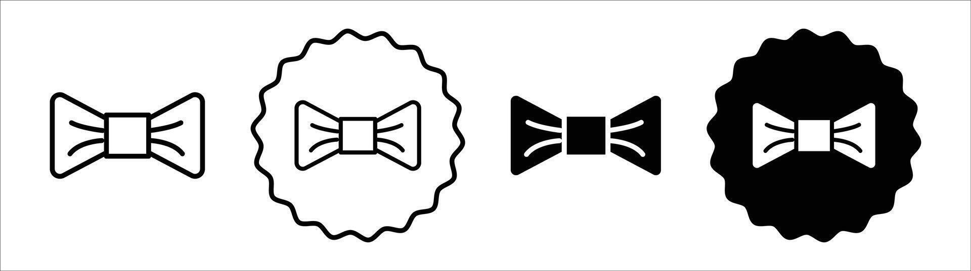 Bow icon set collection. Bow Outline flat Icon. vector