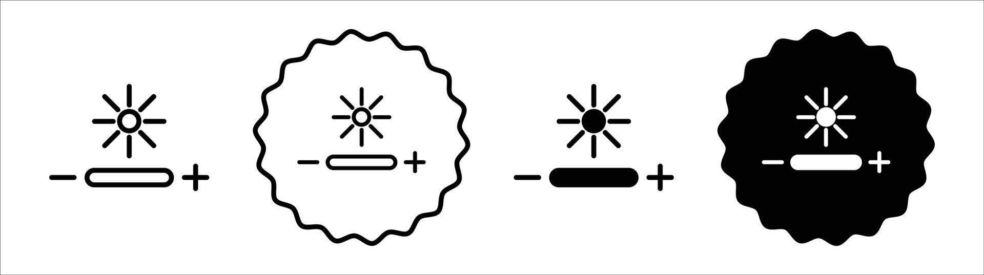 Brightness icon set collection. Brightness Outline flat Icon. vector