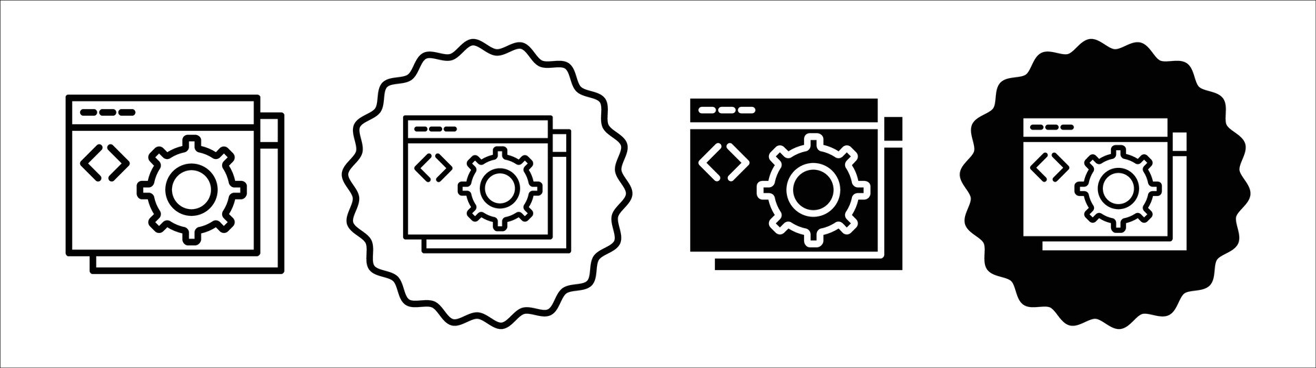 Back end icon set collection. Back end Outline flat Icon. 47539996 ...