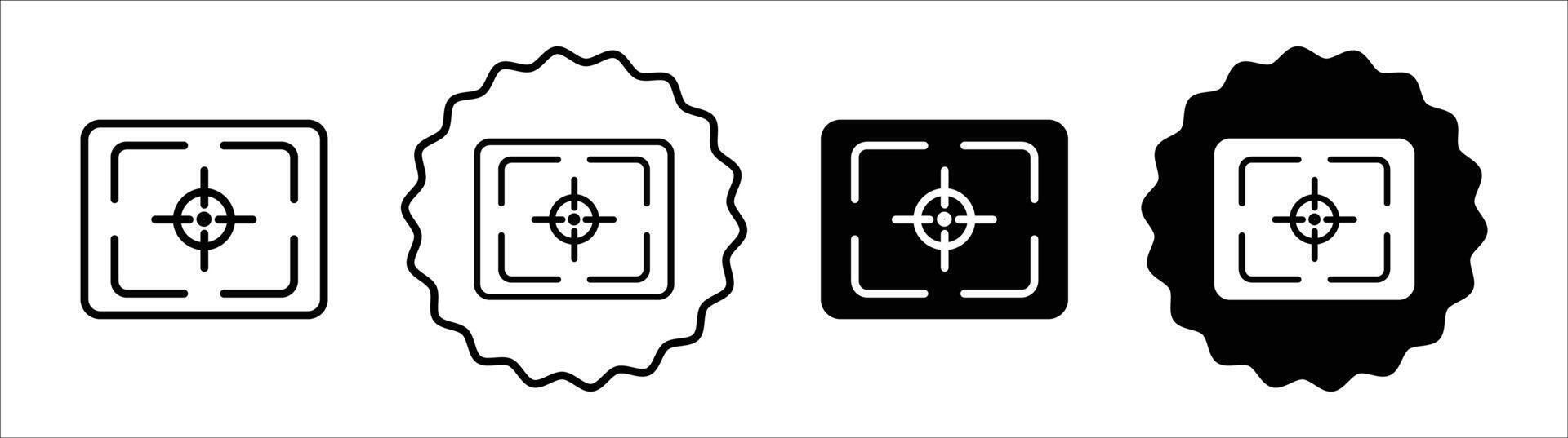 Camera focus frame icon set collection. Camera focus frame Outline flat Icon. vector