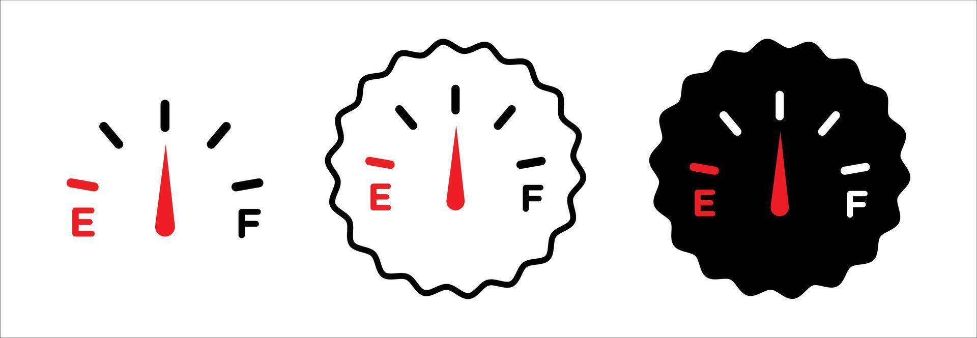Car fuel indicator icon set collection for web vector