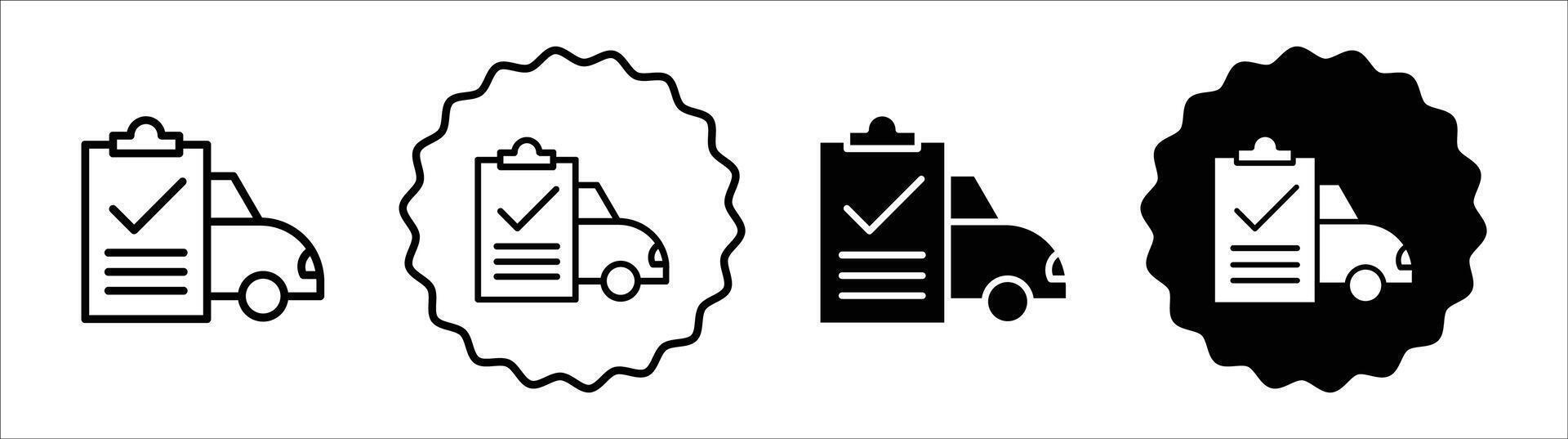 Car repair check list icon set collection. Car repair check list Outline flat Icon. vector