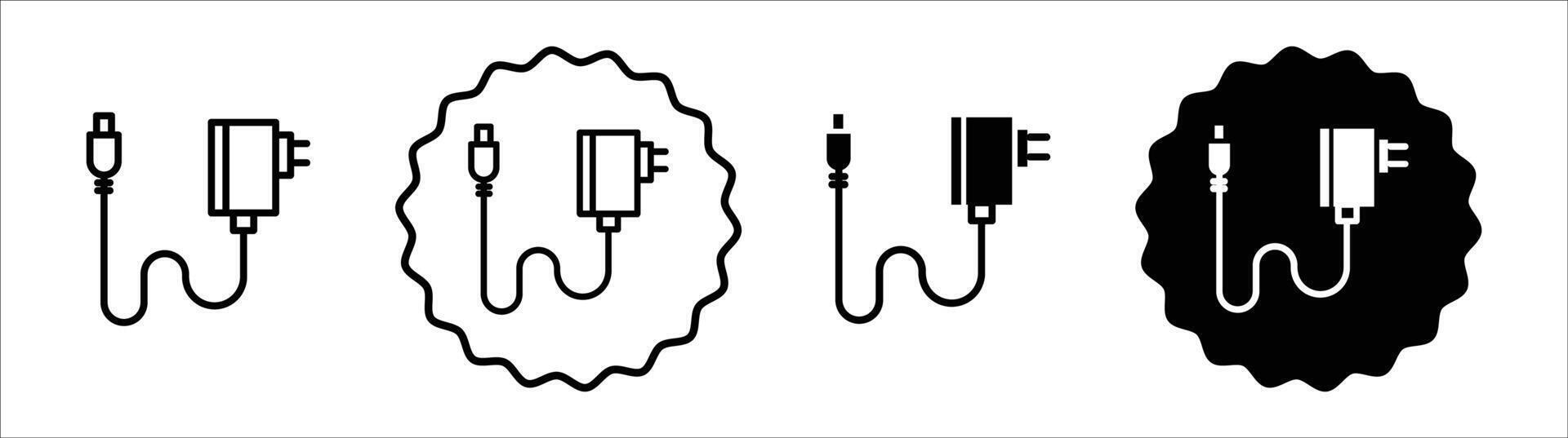 Charger icon set collection. Charger Outline flat Icon. vector