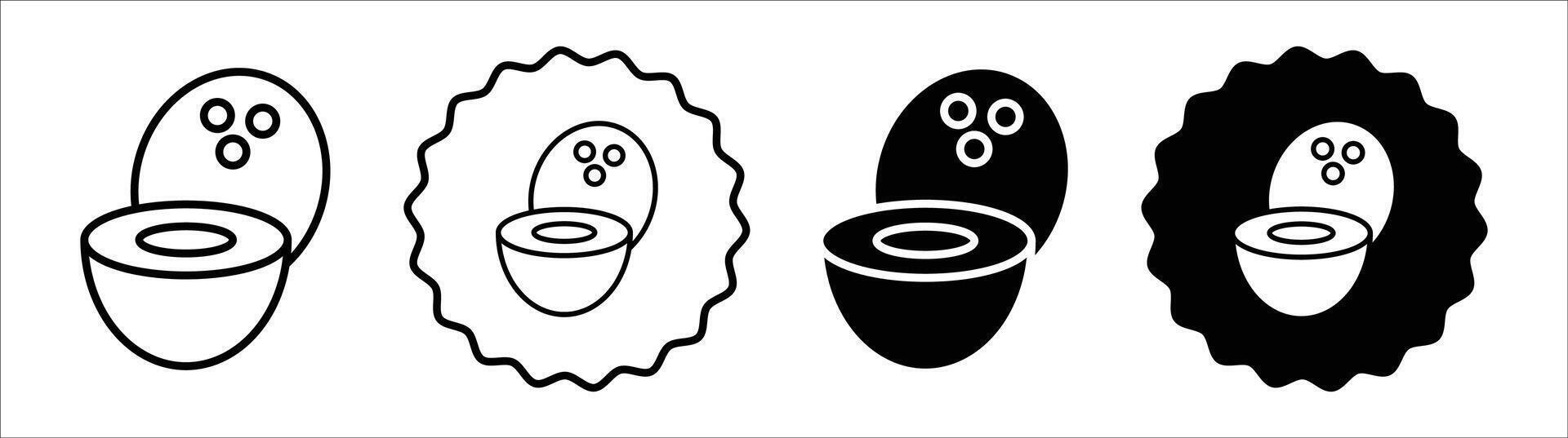 Coconut icon set collection. Coconut Outline flat Icon. vector