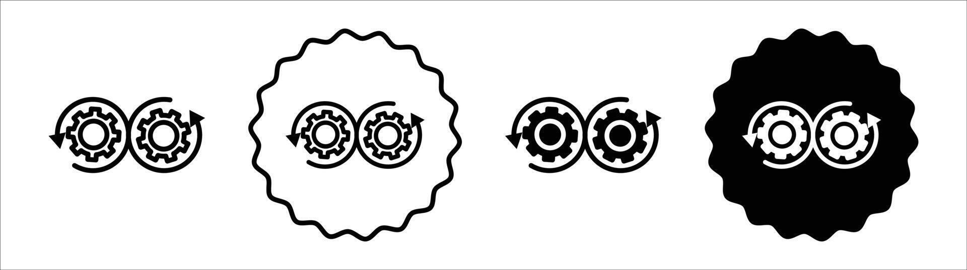 Dev ops icon set collection. Dev ops Outline flat Icon. vector