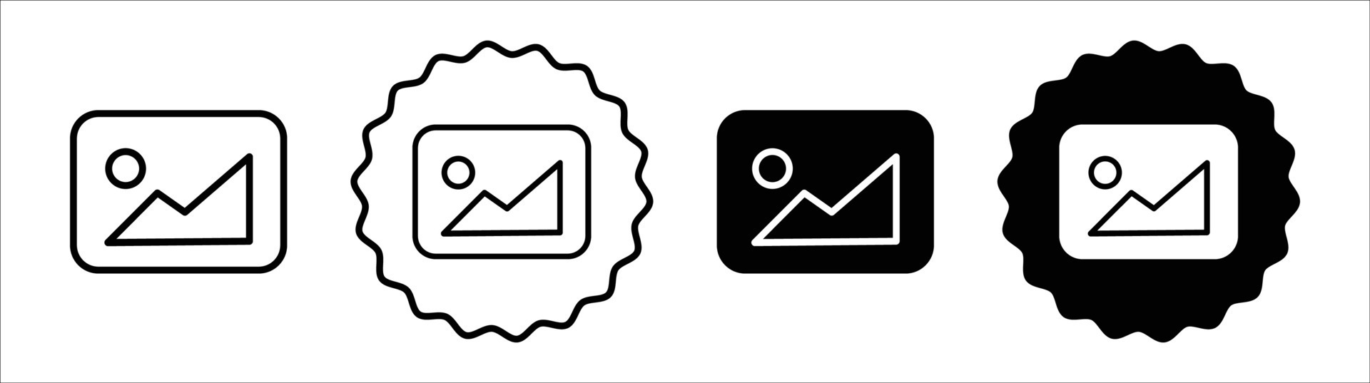 Default image icon set collection. Default image Outline flat Icon ...