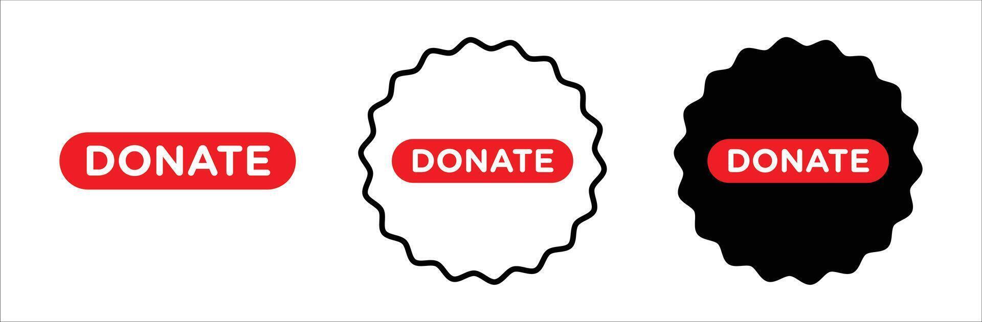 Donate button icon set collection for web vector