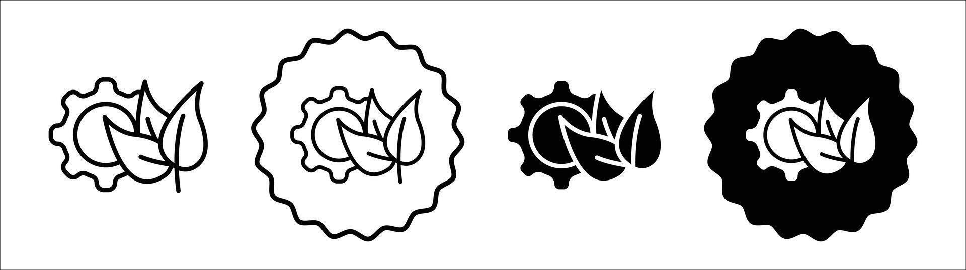 Eco industry icon set collection. Eco industry Outline flat Icon. vector