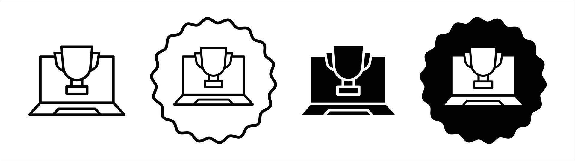 Competition win icon set collection. Competition win Outline flat Icon. vector
