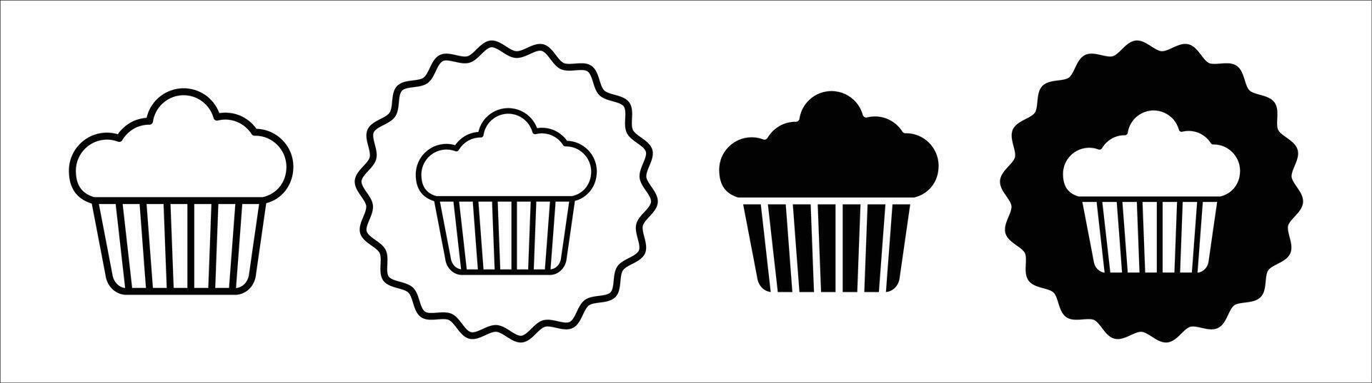 Cupcake icon set vector