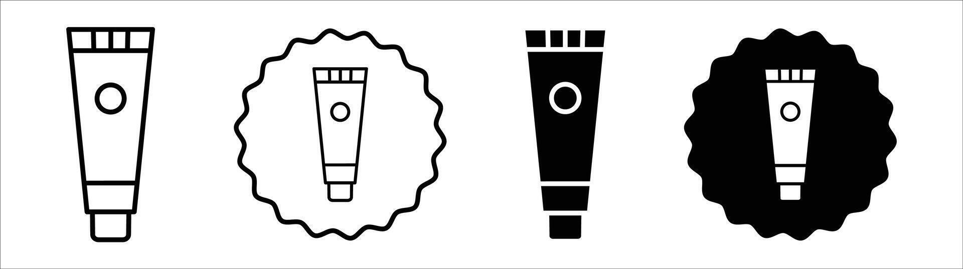 Cream tube icon set collection. Cream tube Outline flat Icon. vector