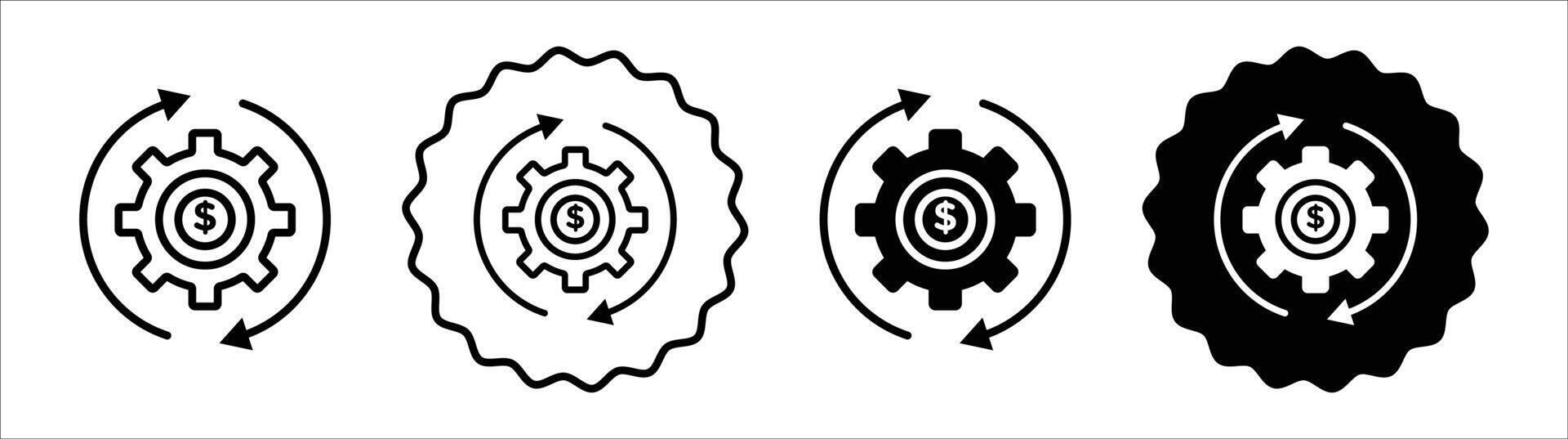 Costs optimization icon set collection. Costs optimization Outline flat Icon. vector
