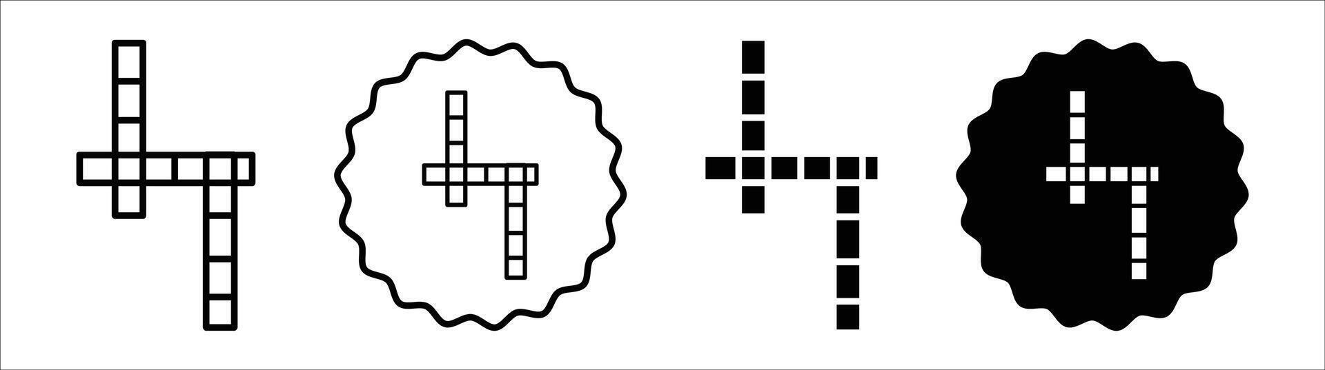 Crossword icon set collection. Crossword Outline flat Icon. vector