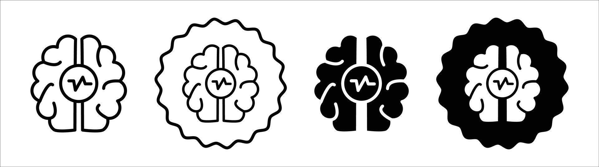 Epilepsy icon set collection. Epilepsy Outline flat Icon. vector