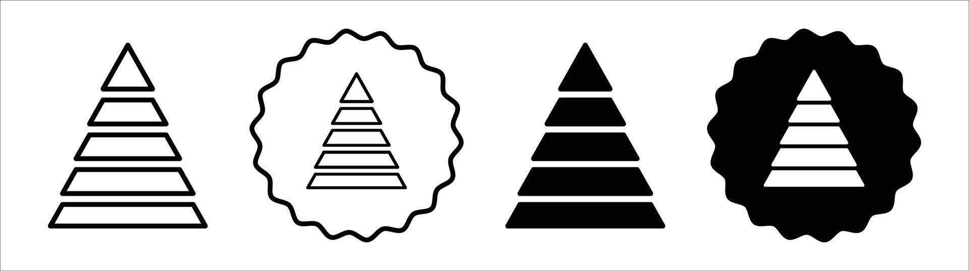 Hierarchy pyramid icon set collection. Hierarchy pyramid Outline flat Icon. vector