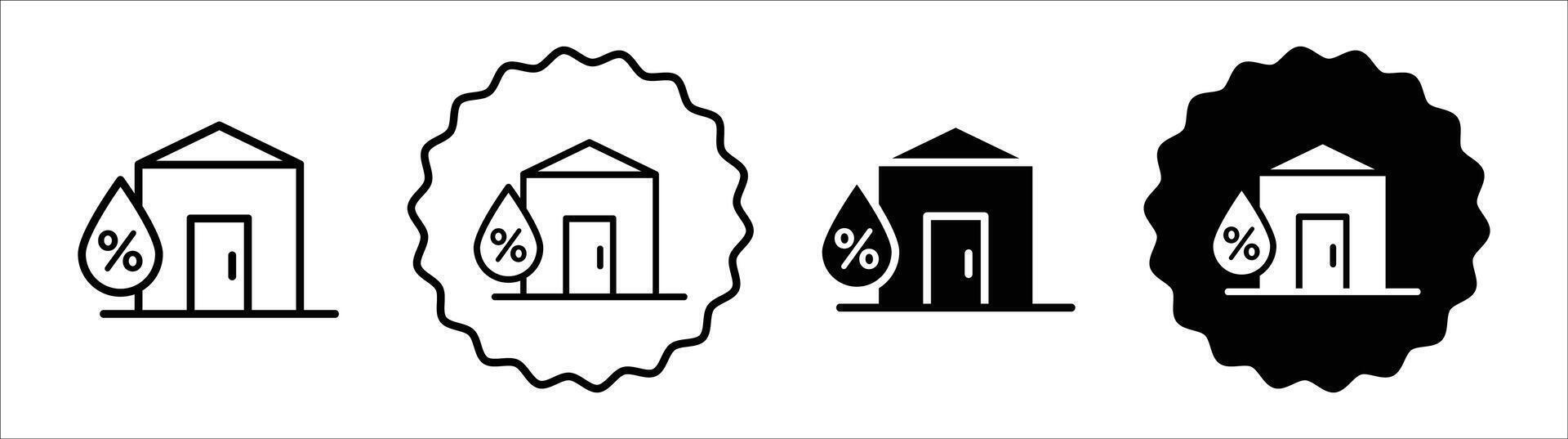 Home air humidity icon set collection for web vector