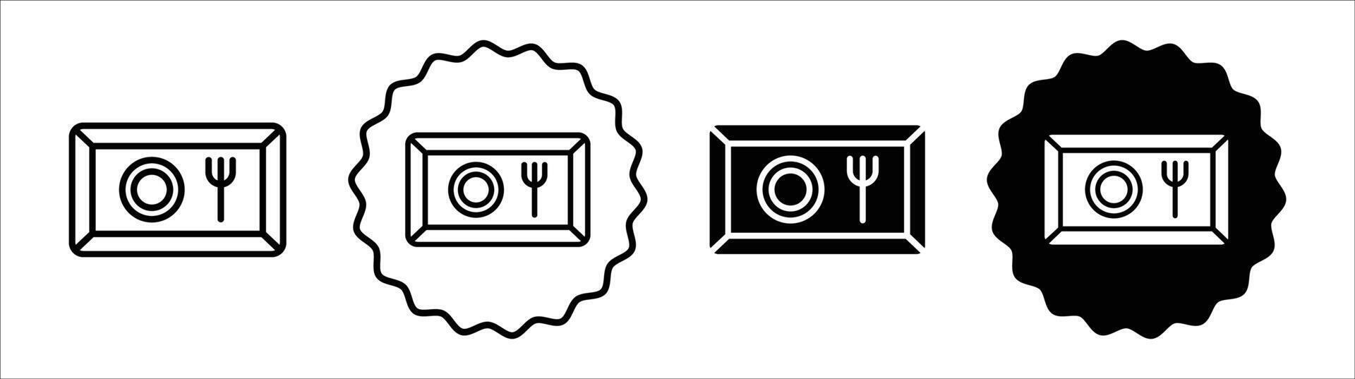 Food tray icon set collection. Food tray Outline flat Icon. vector