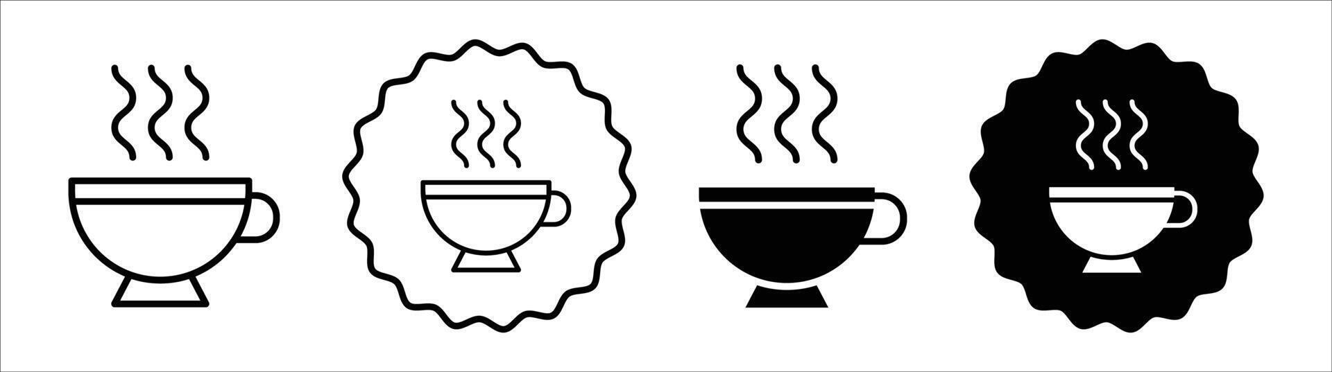 Hot drinks icon set collection. Hot drinks Outline flat Icon. vector