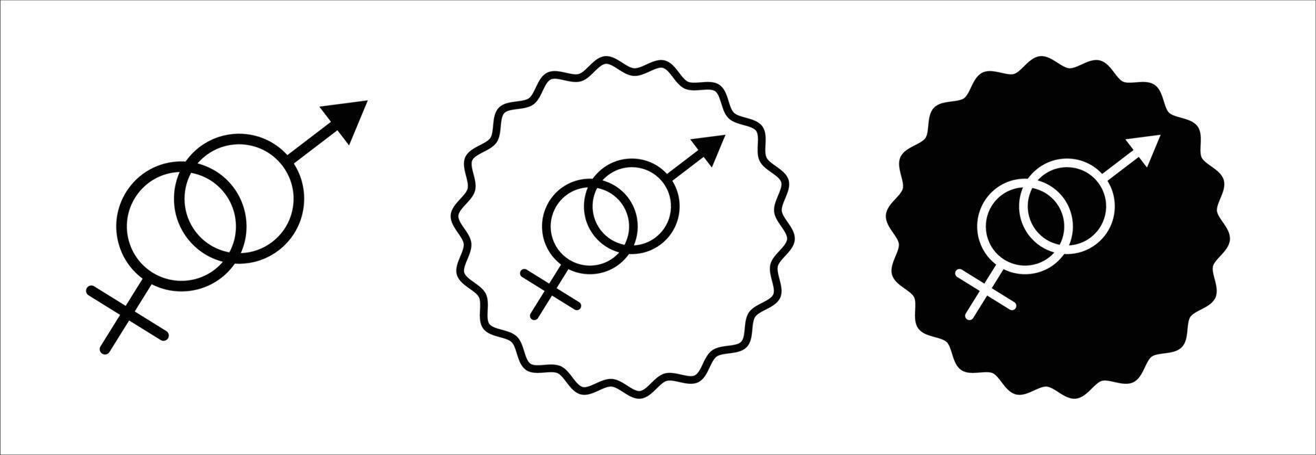 Gender icon set collection. Gender Outline flat Icon. vector