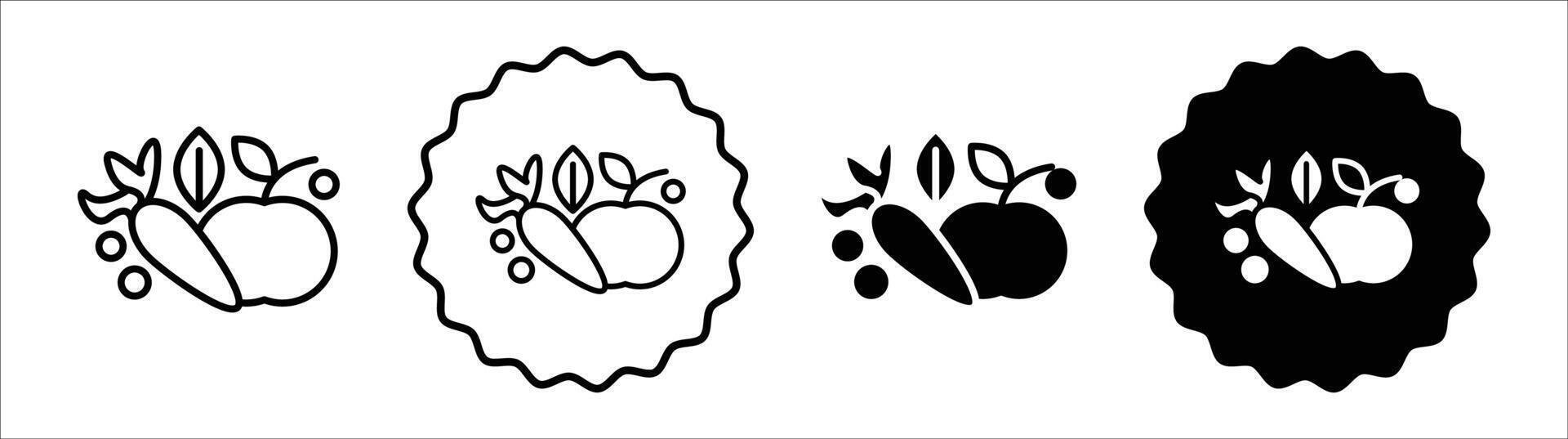 Healthy food icon set collection. Healthy food Outline flat Icon. vector