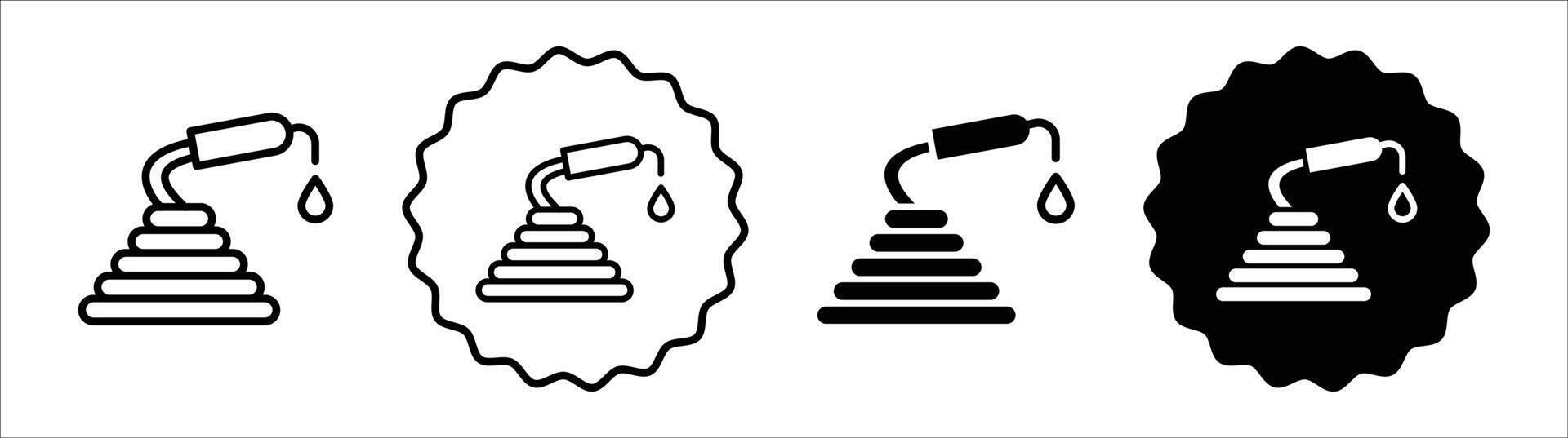 Hose icon set collection. Hose Outline flat Icon. vector
