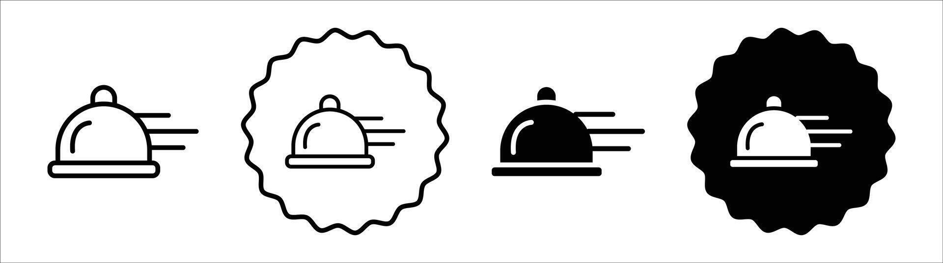 Food delivery icon set collection. Food delivery Outline flat Icon. vector