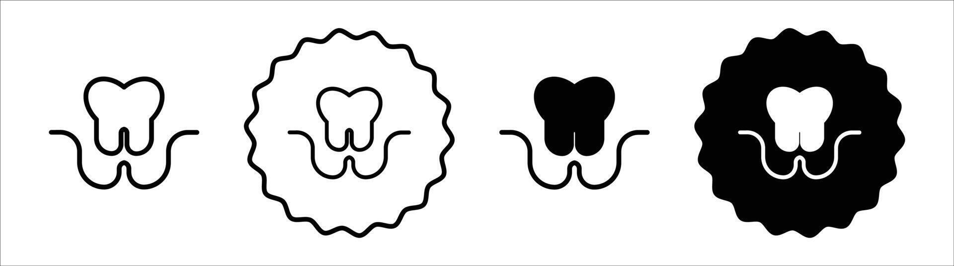 Extraction tooth icon set collection for web vector