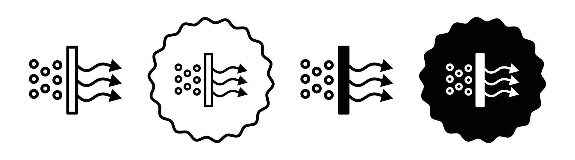 Filtration air icon set collection. Filtration air Outline flat Icon. vector
