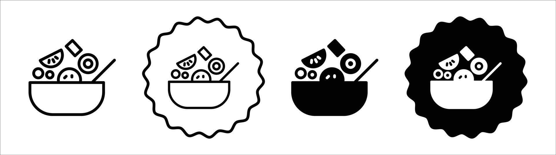 Ingredients mix icon set collection. Ingredients mix Outline flat Icon. vector